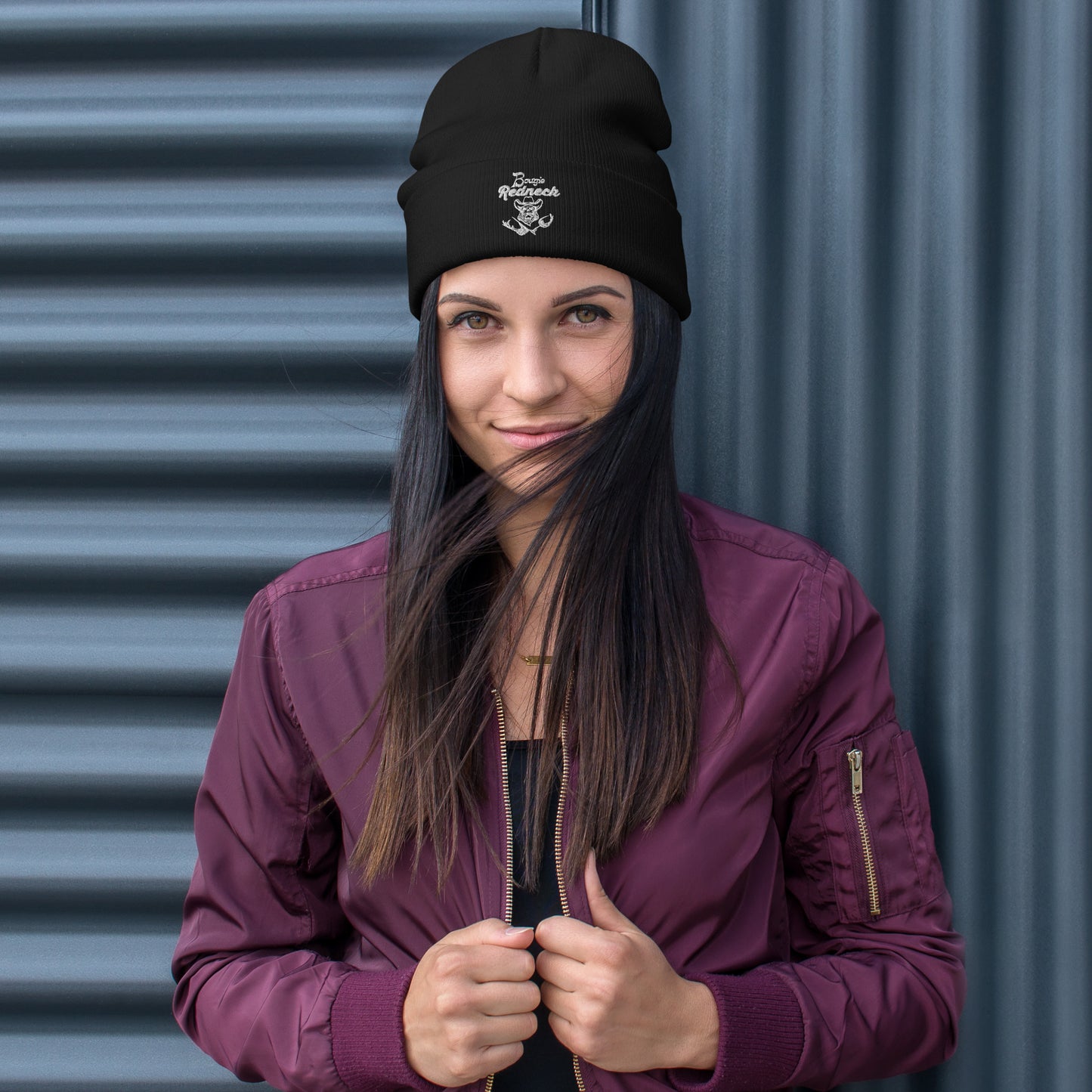 Embroidered Beanie White Logo