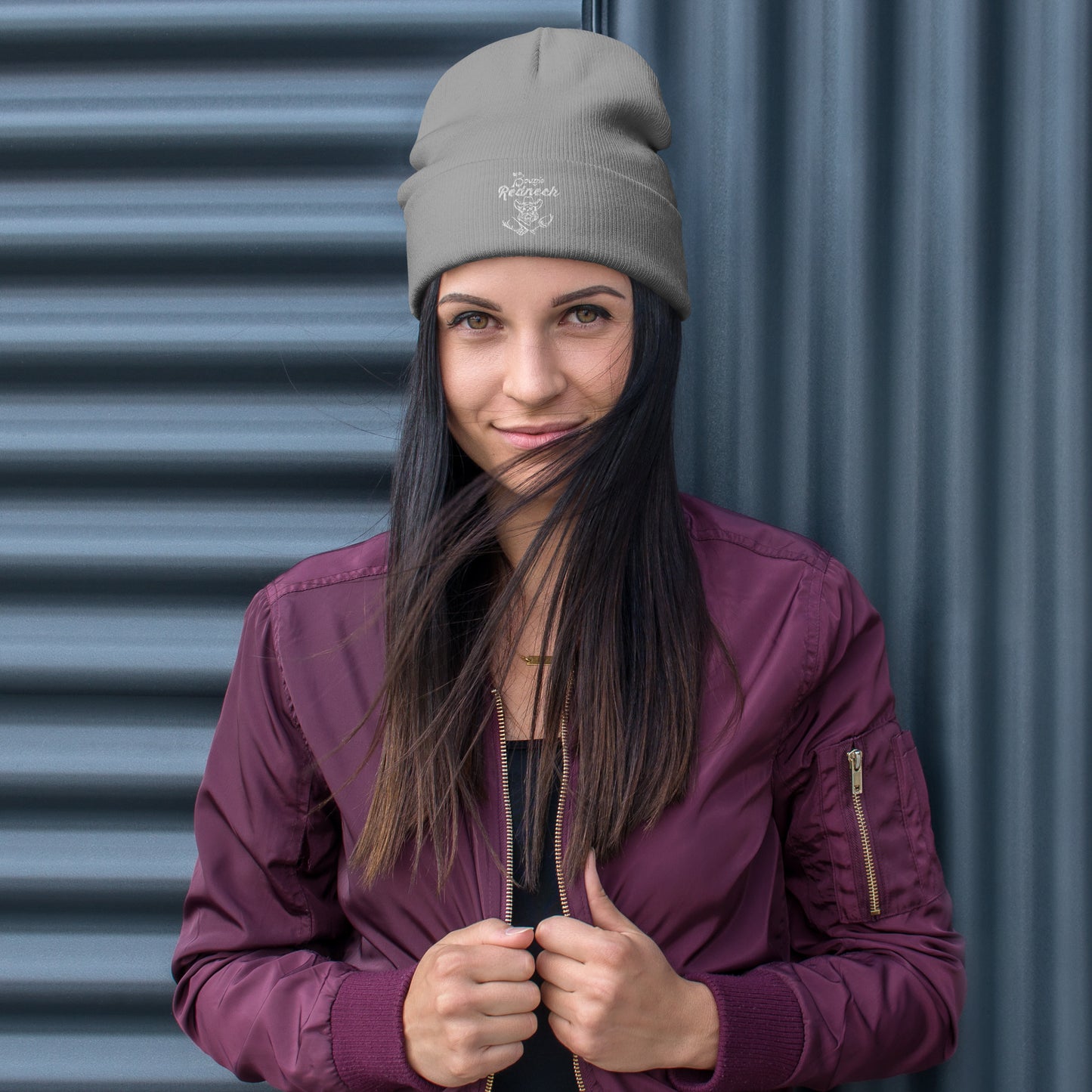 Embroidered Beanie White Logo