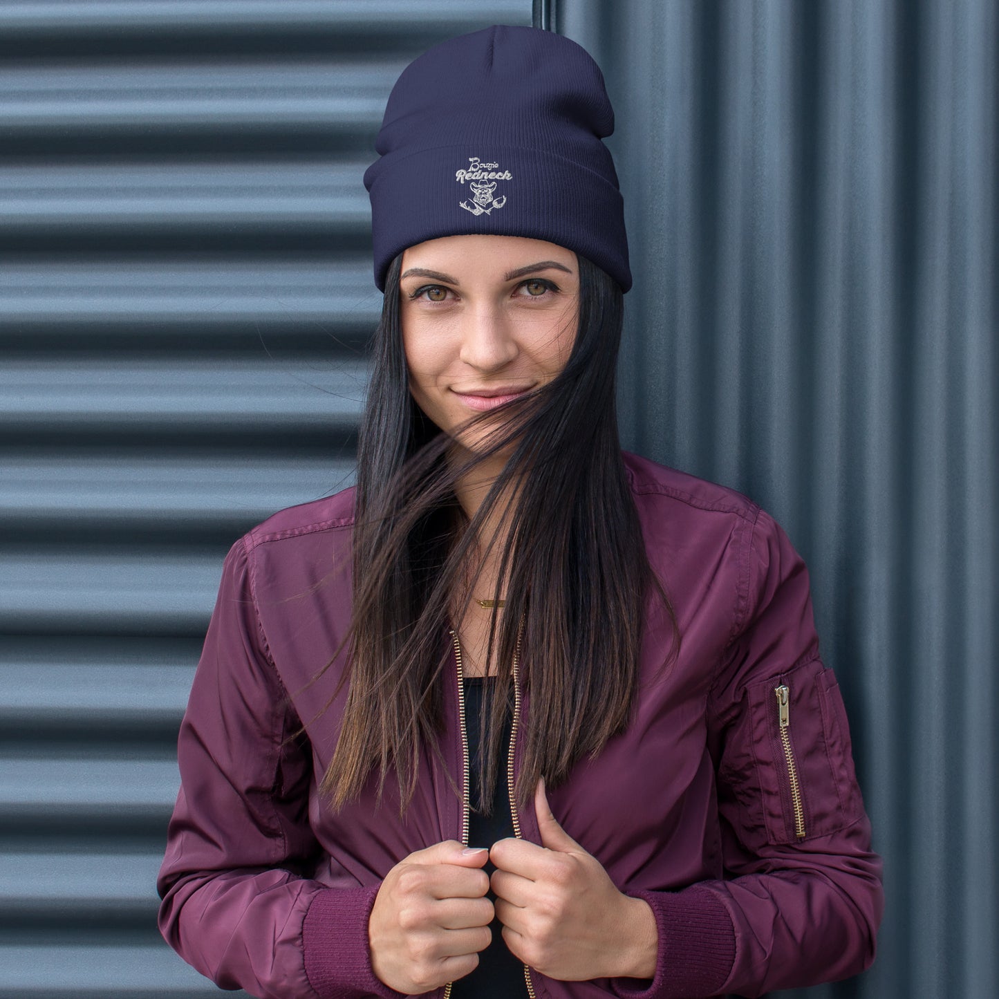 Embroidered Beanie White Logo